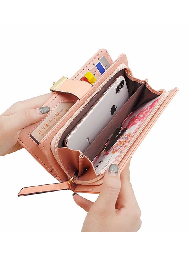 VILILY Sleek Lightweight Casual Wallet Pink/Gold - Image 4